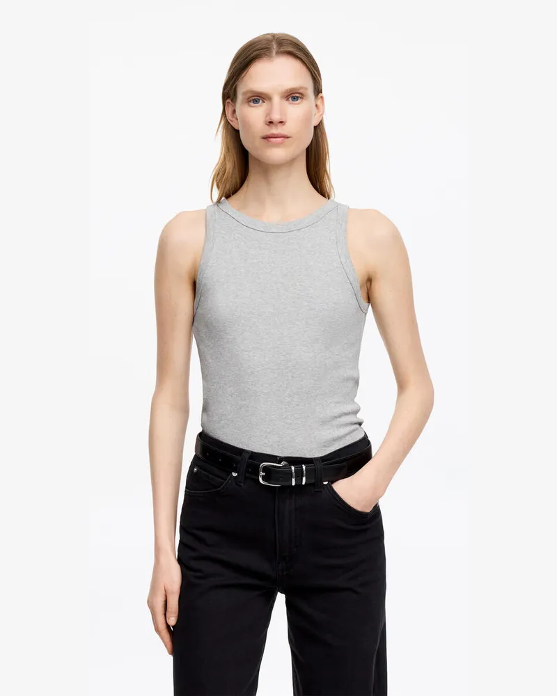 Arket Geripptes Tanktop -Grau Grau