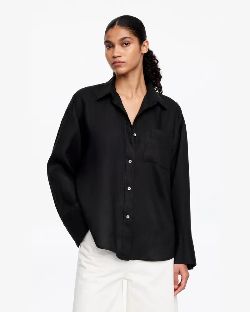 Arket Leinenhemd -Schwarz Schwarz