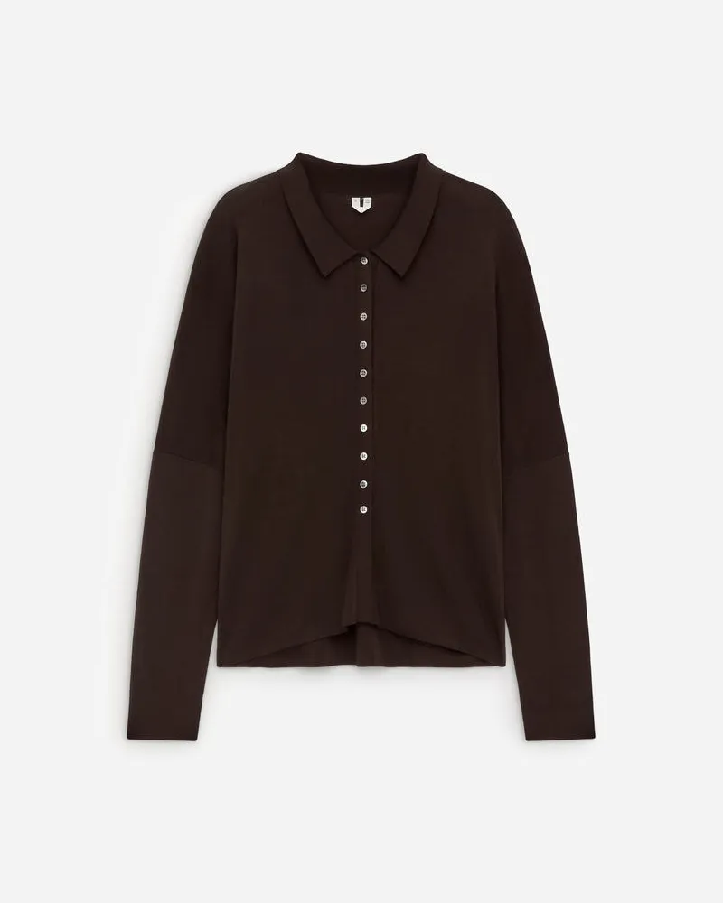 Arket Feinstrickhemd -Braun Braun