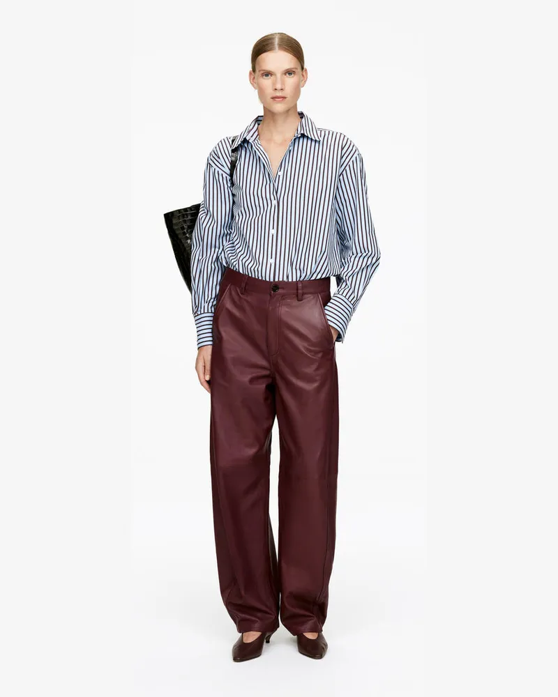 Arket Lederhose Mit Barrel Leg -Rot Rot