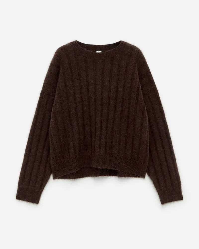 Arket Pullover Aus Mohair Und Wolle - Braun Dunkelbraun