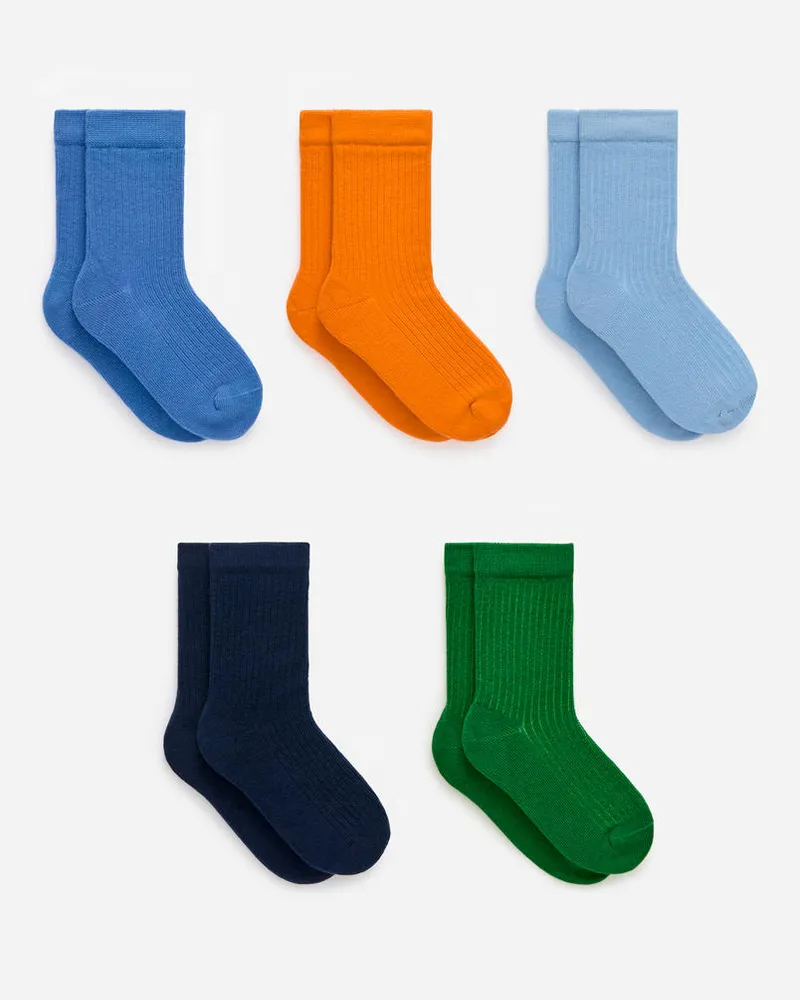 Arket Rippstricksocken 5er-Pack -Blau Blau
