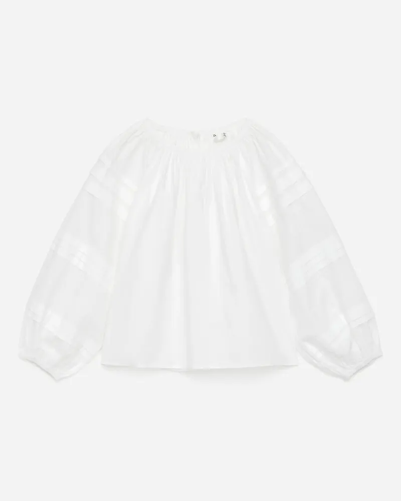 Arket Popeline-Bluse Mit Biesen -Weiß Weiß