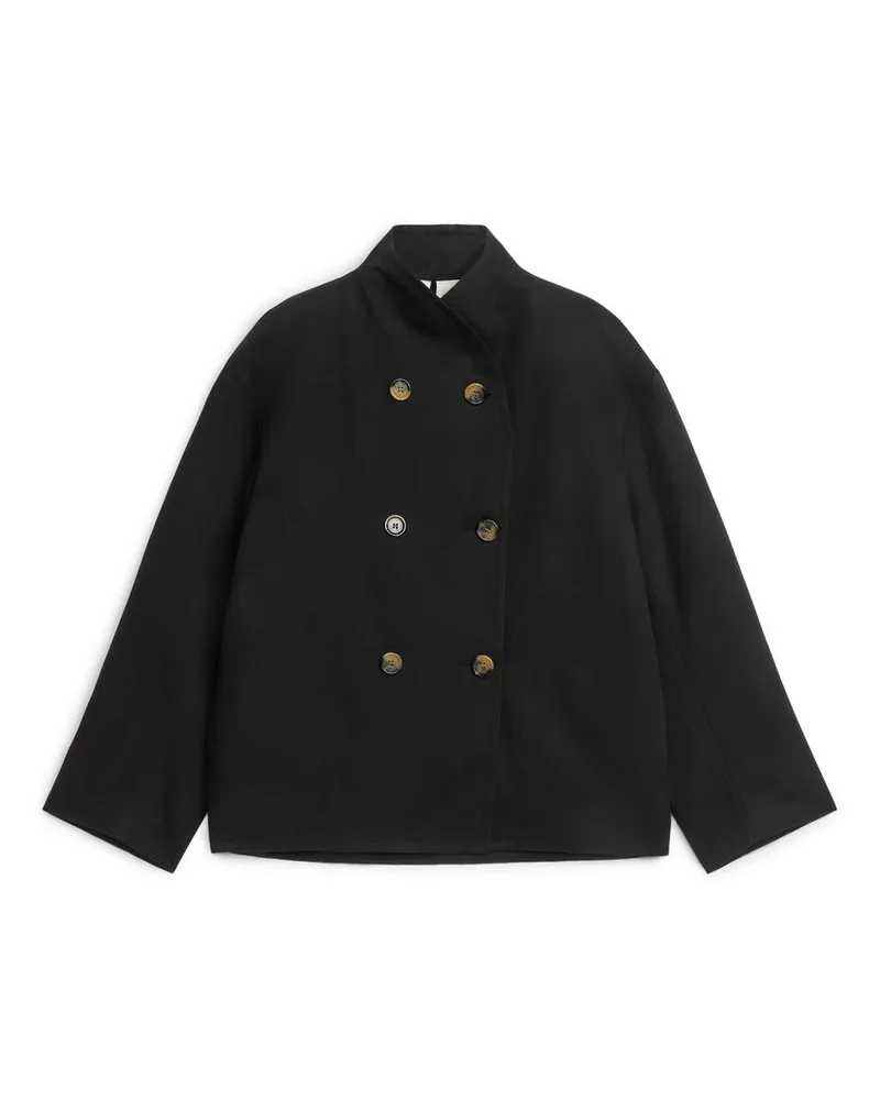 Arket Jacke Aus Leinen Und Baumwolle - Schwarz Schwarz