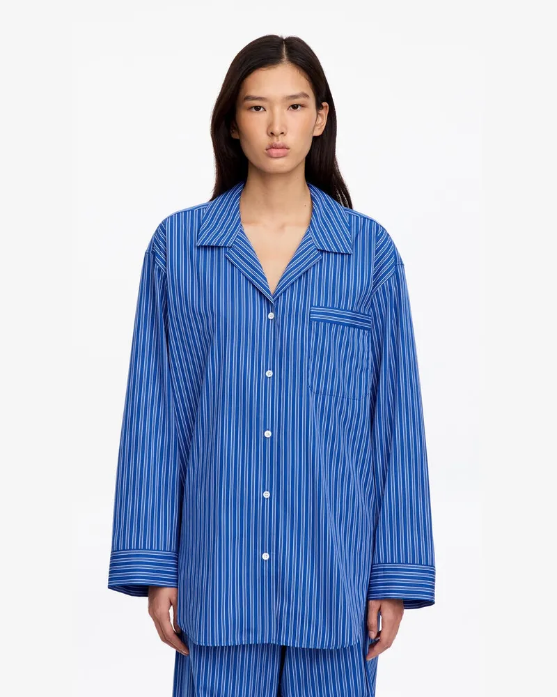Arket Pyjamahemd Aus Baumwolle -Blau Blau