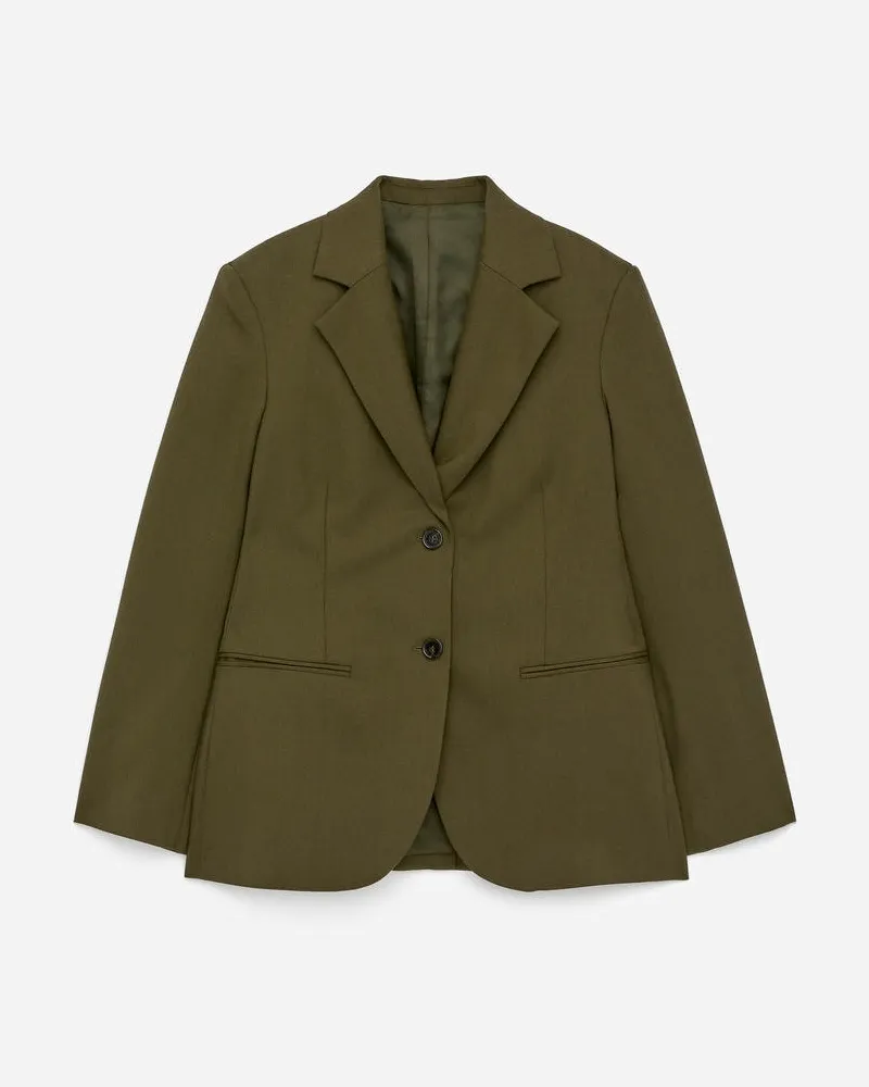 Arket Wollblazer In Hopsack-Bindung -Grün Grün