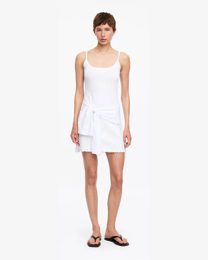Arket Slipkleid Im Pointelle-Strick -Weiß Weiß