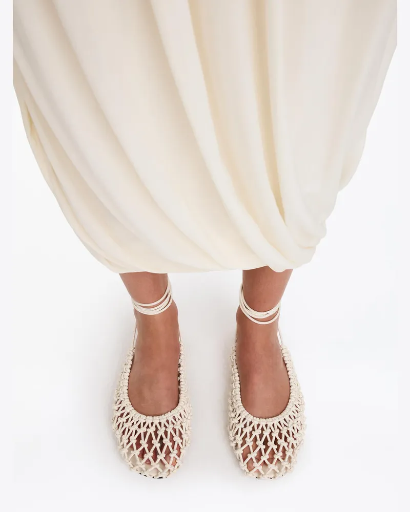 Arket Slingpumps Aus Gewebtem Leder -Weiß Weiß