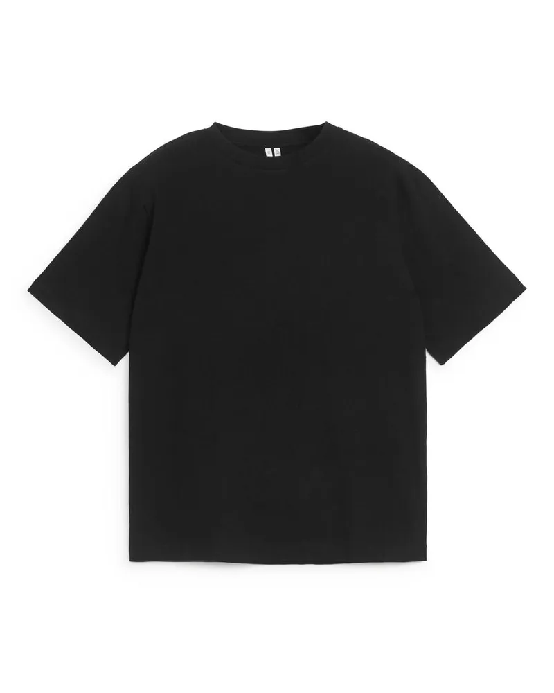 Arket T-Shirt Aus Bouclé-Jersey - Schwarz Schwarz