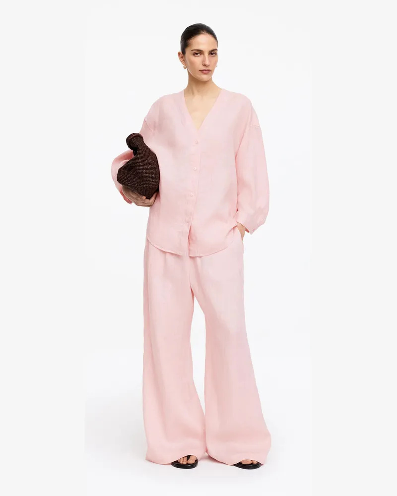Arket Weite Leinenhose -Rosa Rosa