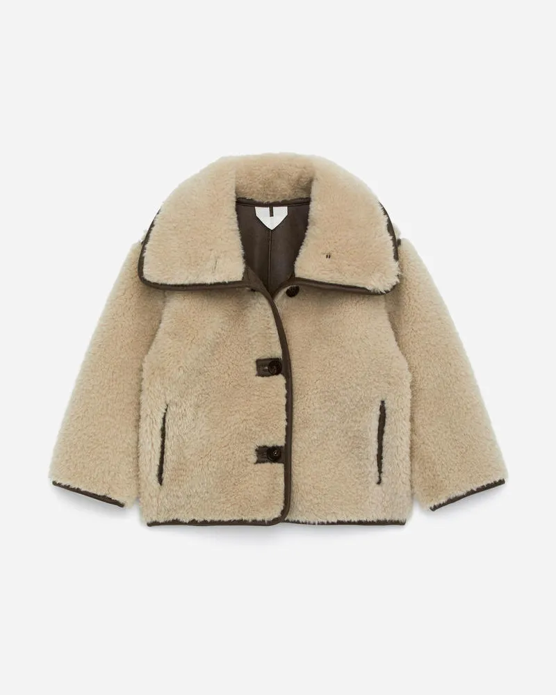 Arket Kurze Teddyjacke -Beige Beige