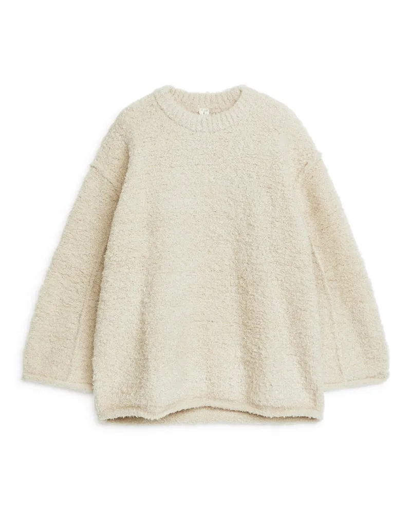 Arket Linksgestrickter Wollpullover - Beige Hellbeige