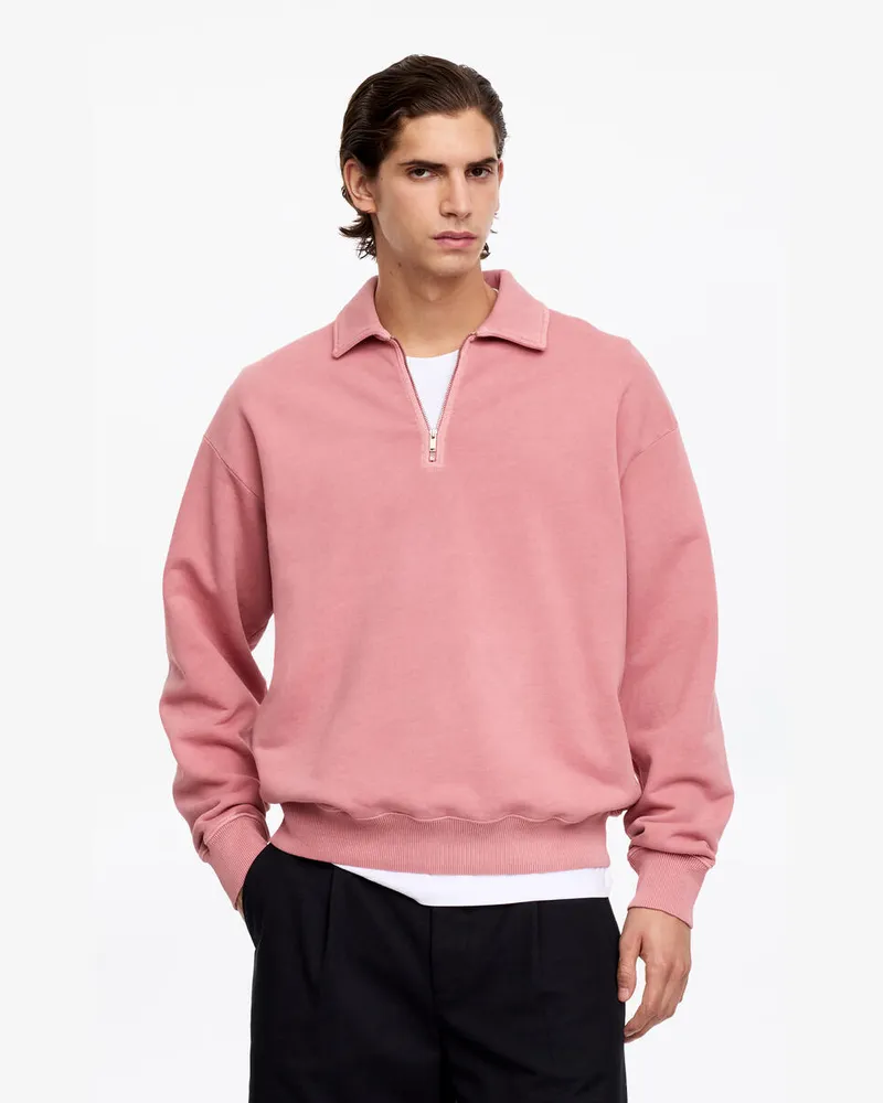 Arket Sweatshirt Mit Halbem Reißverschluss -Rosa Rosa