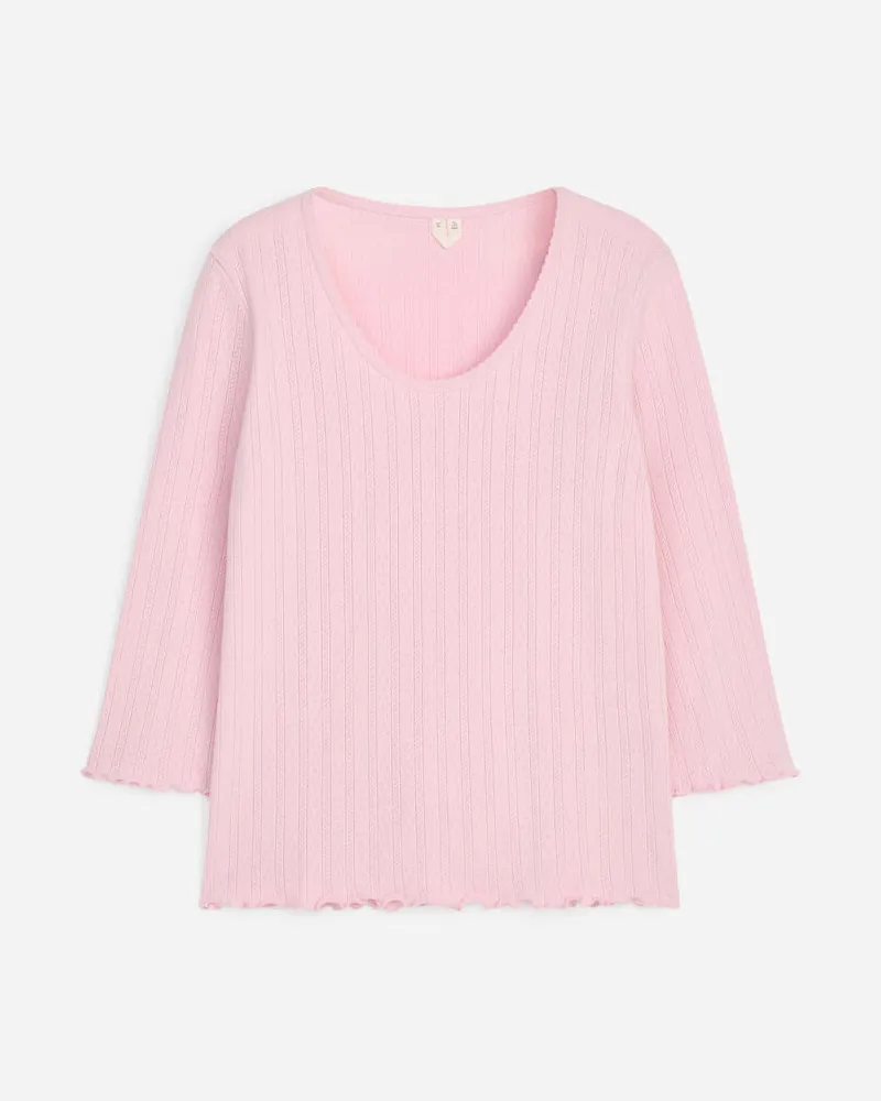 Arket Pointelle-Strickoberteil -Rosa Rosa