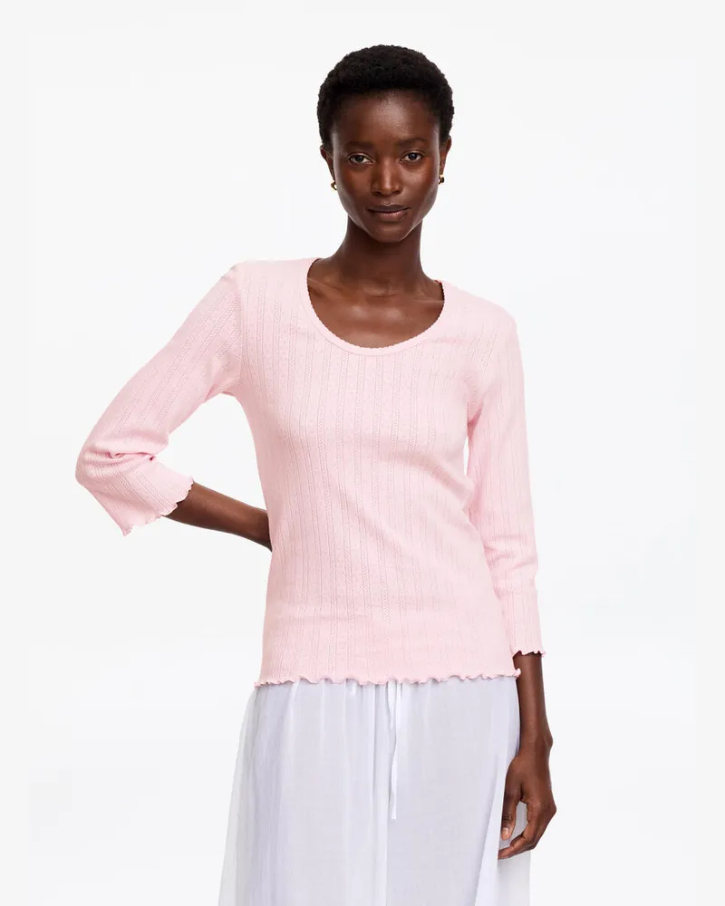 Arket Pointelle-Strickoberteil -Rosa Rosa