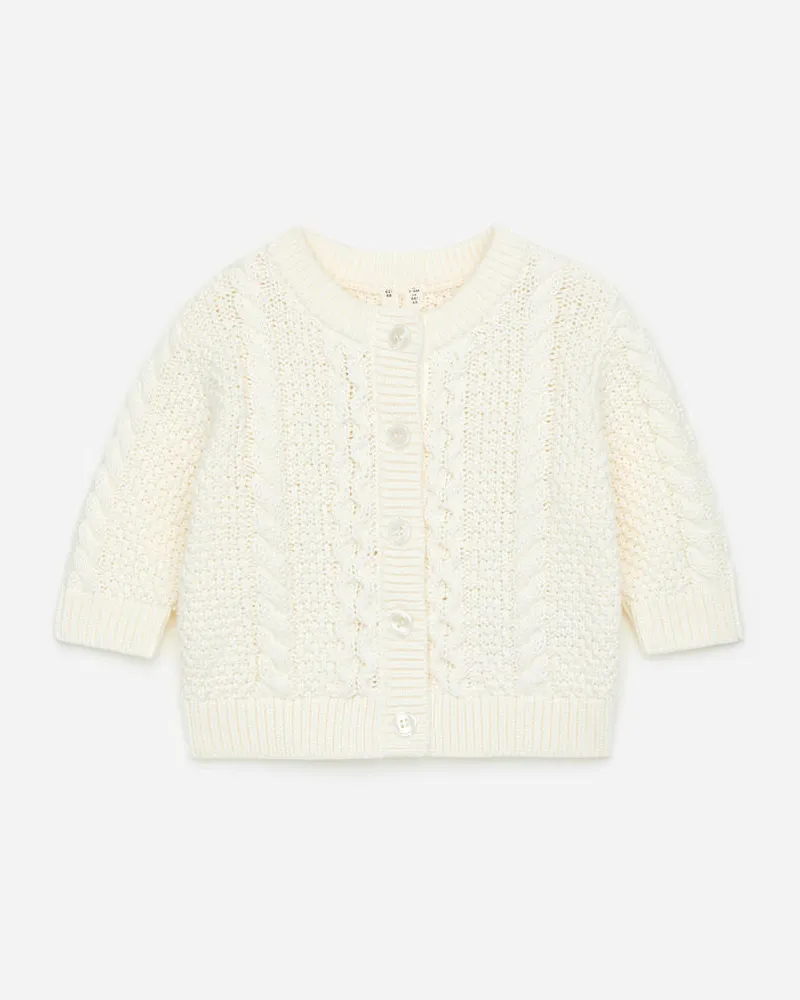 Arket Strickjacke Mit Zopfmuster - Weiß Weiß