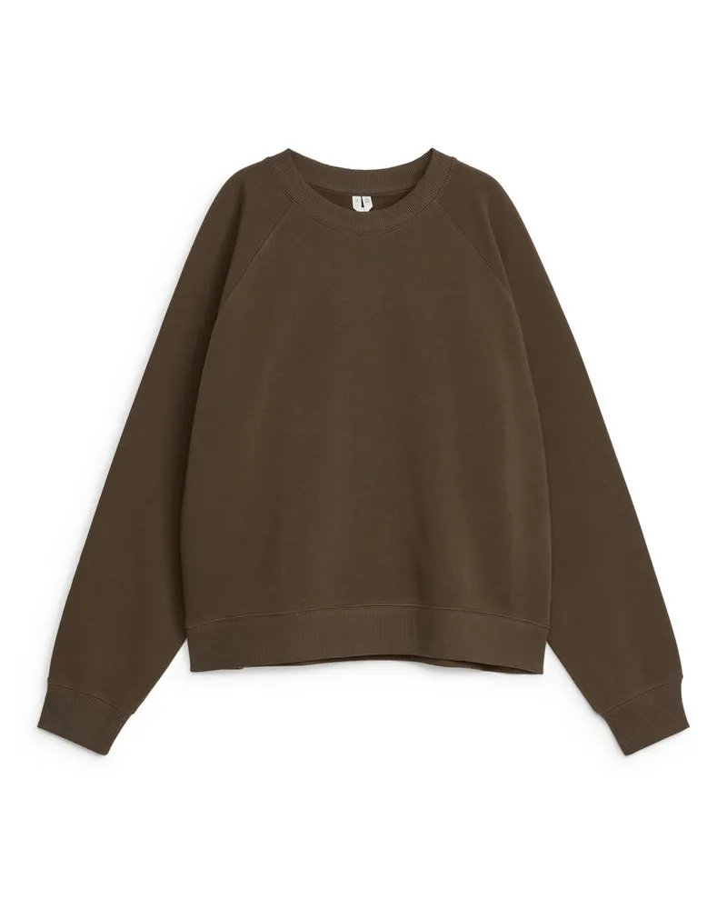 Arket Weiches French-Terry-Sweatshirt - Braun Dunkelbraun