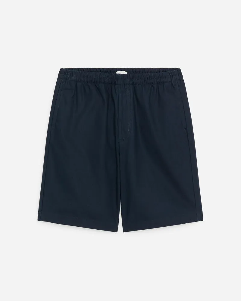 Arket Lockere Shorts Aus Baumwolle Und Leinen -Blau Blau