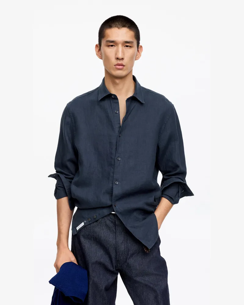 Arket Leinenhemd -Blau Blau