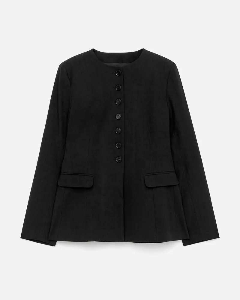 Arket Blazer Aus Leinenmischung -Schwarz Schwarz