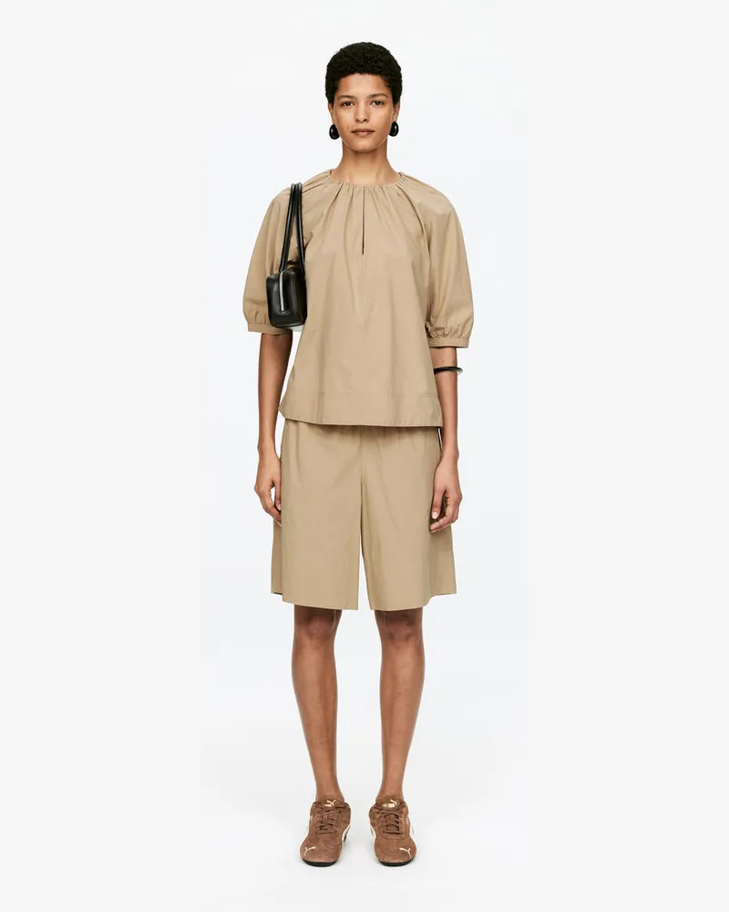 Arket Shorts Aus Baumwoll-Popeline -Beige Beige