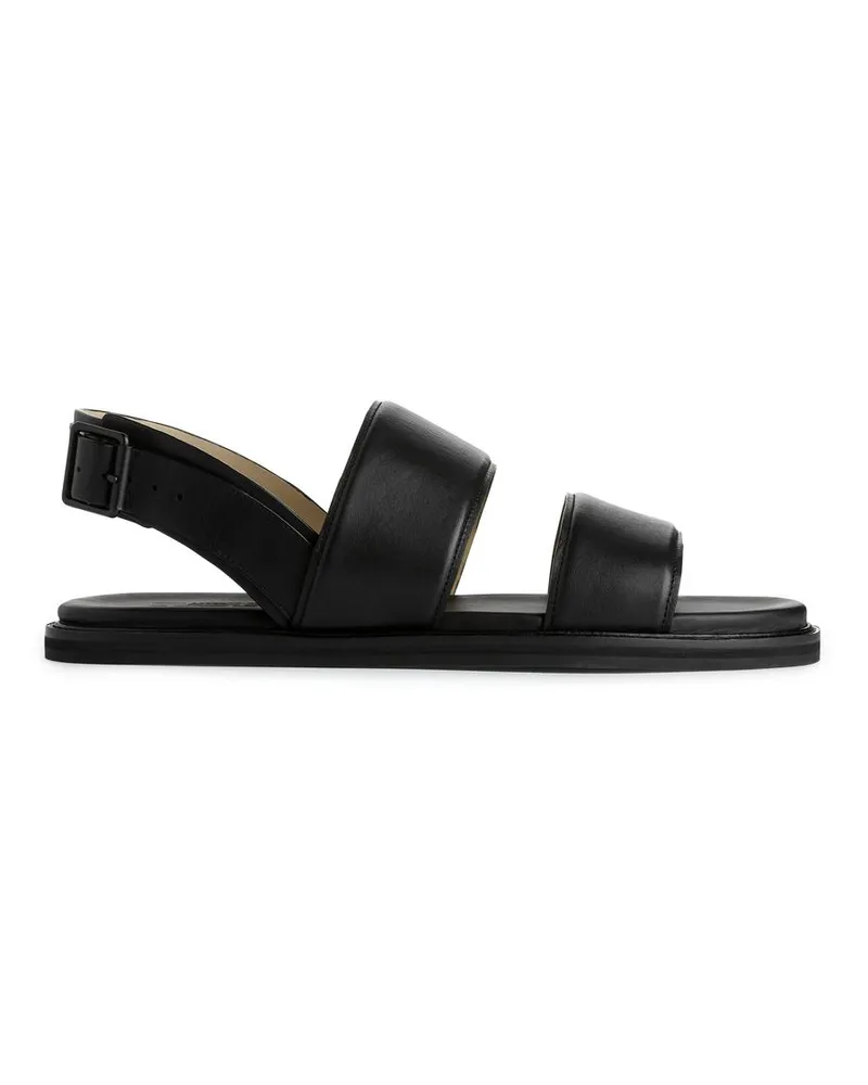 Arket Ledersandalen Mit Schnalle - Schwarz Schwarz