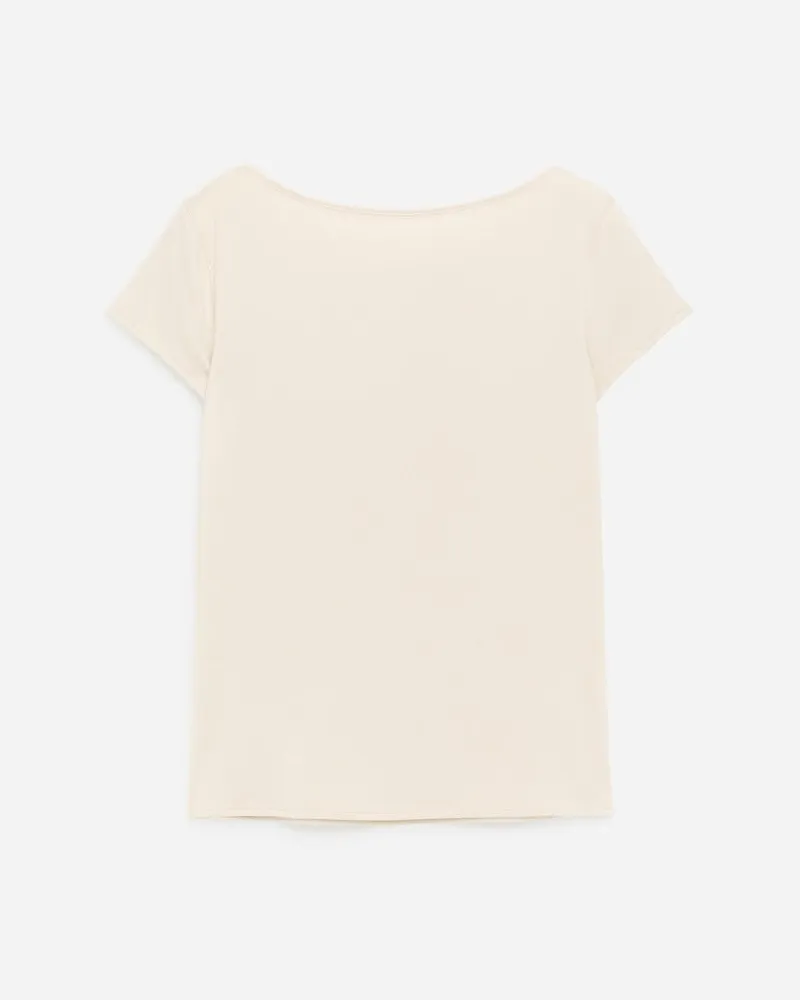 Arket Stretch-T-Shirt Mit U-Boot-Ausschnitt -Weiß Weiß