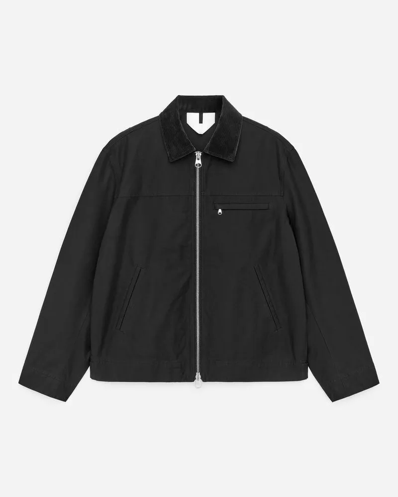 Arket Jacke Aus Baumwollcanvas -Schwarz Schwarz