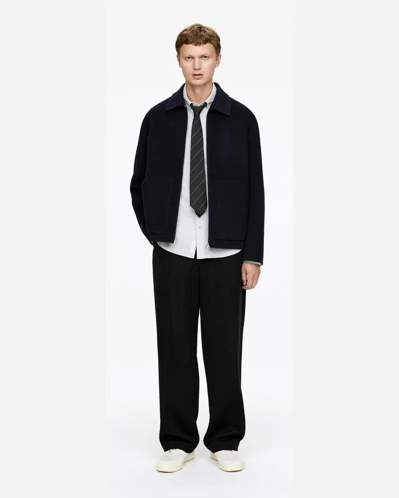 Arket Doubleface-Jacke Aus Wollmischung -Blau Blau