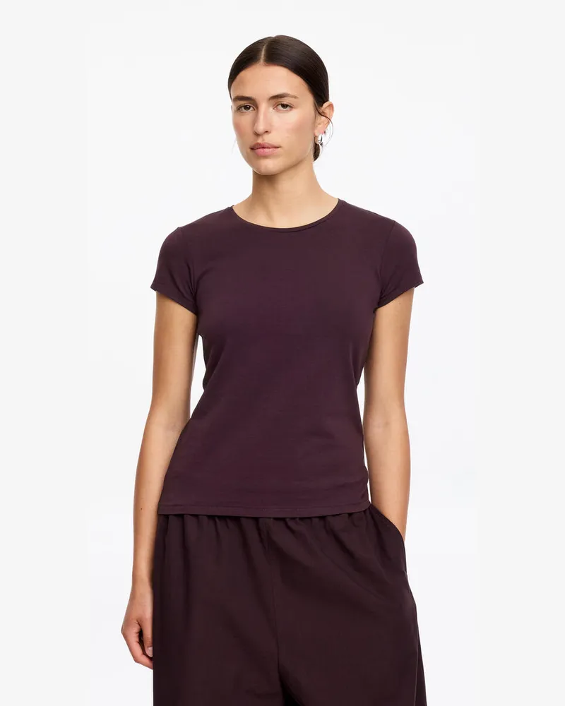 Arket Schmales T-Shirt Mit Flügelärmeln -Lila Lila