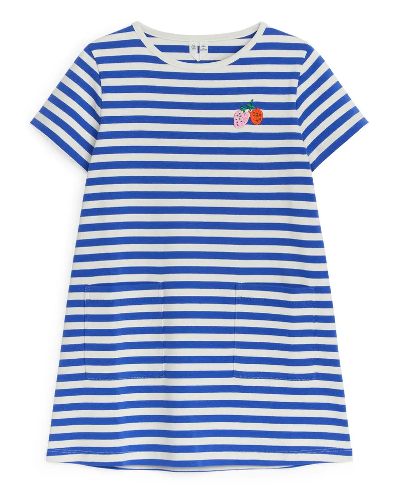 Arket Besticktes T-Shirt-Kleid -Blau Blau