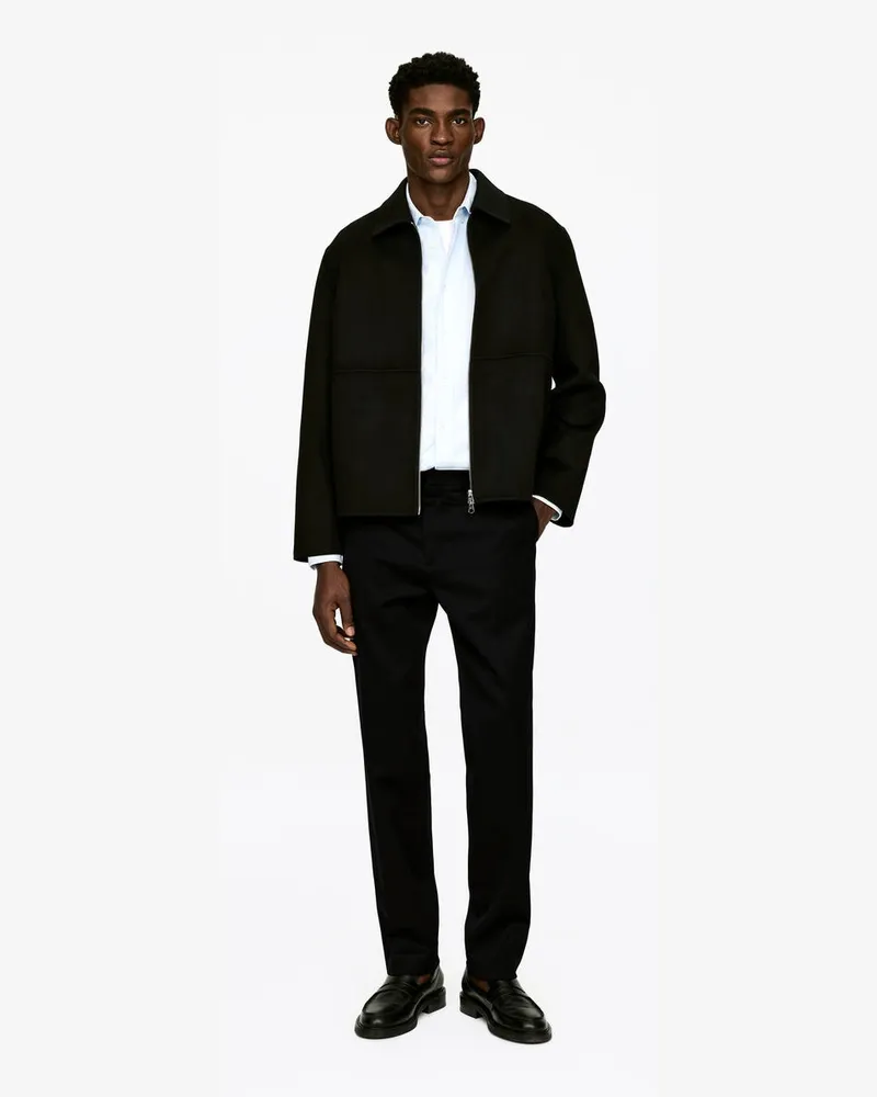 Arket Hose Aus Wolle Und Baumwolle -Schwarz Schwarz