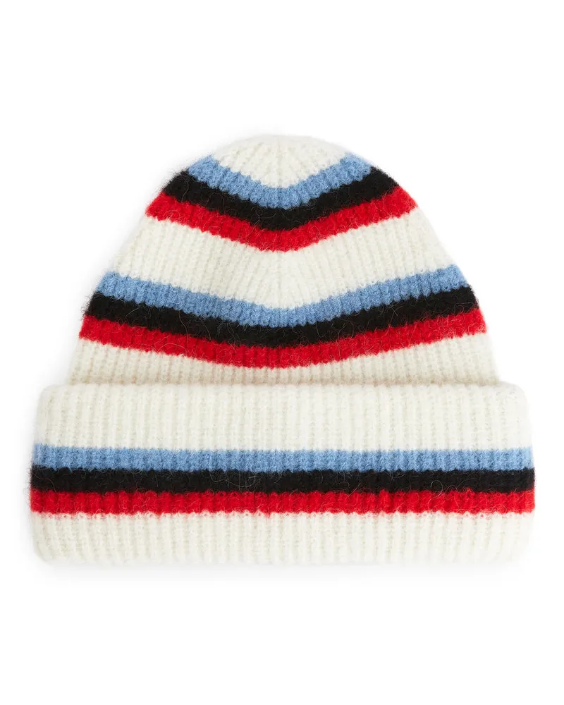 Arket Beanie Aus Alpaka- Und Merinowolle - Schwarz|Blau|Mehrfarbig|Rot|Weiß Weiß