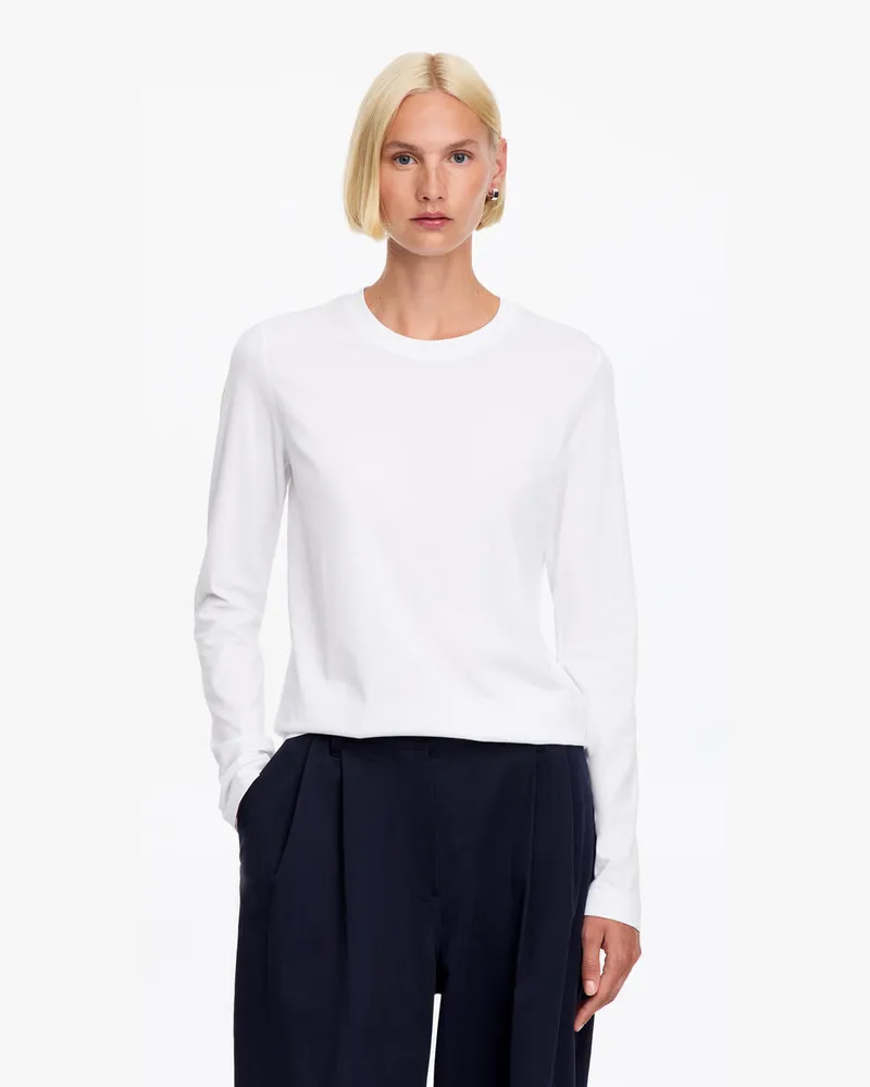 Arket Signature-Langarmshirt -Weiß Weiß