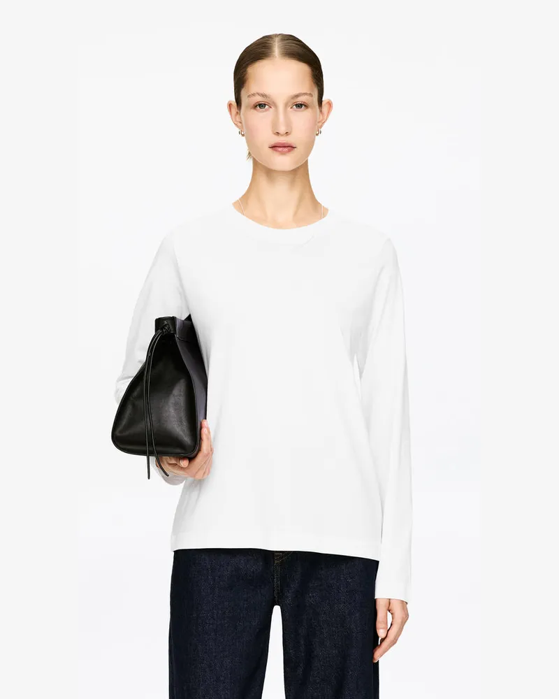 Arket IRIS Charakteristisches Langarm-T-Shirt -Weiß Weiß