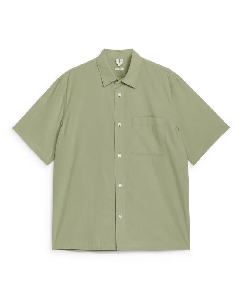 Arket Legeres Popeline-Hemd - Grün Khaki