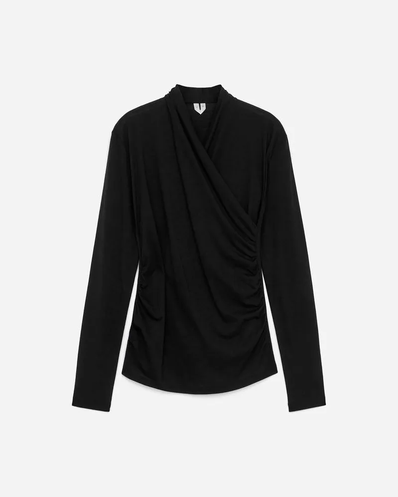 Arket Wickeloberteil Aus Lyocell Und Baumwolle -Schwarz Schwarz