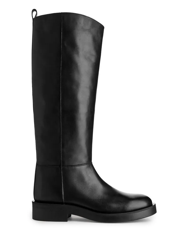 Arket Reitstiefel Aus Leder - Schwarz Schwarz