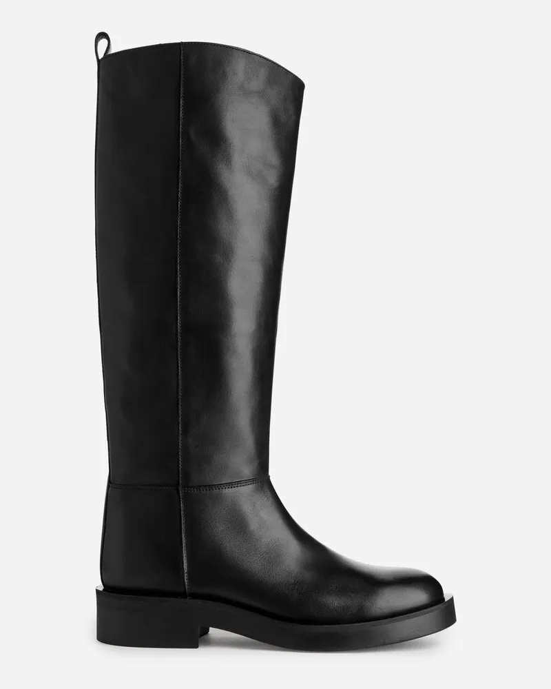 Arket Reitstiefel Aus Leder -Schwarz Schwarz
