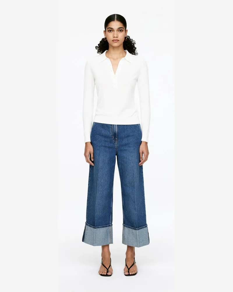 Arket Jeans Mit Breitem Umschlag -Blau Blau
