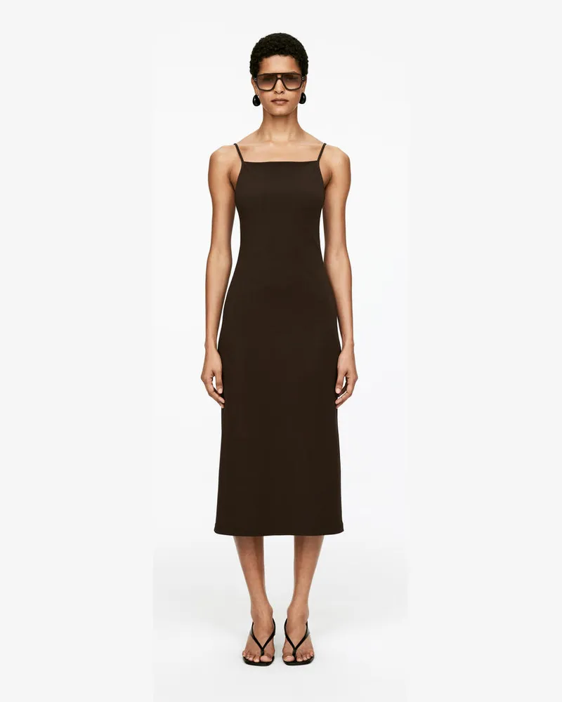 Arket Geripptes Kleid -Braun Braun