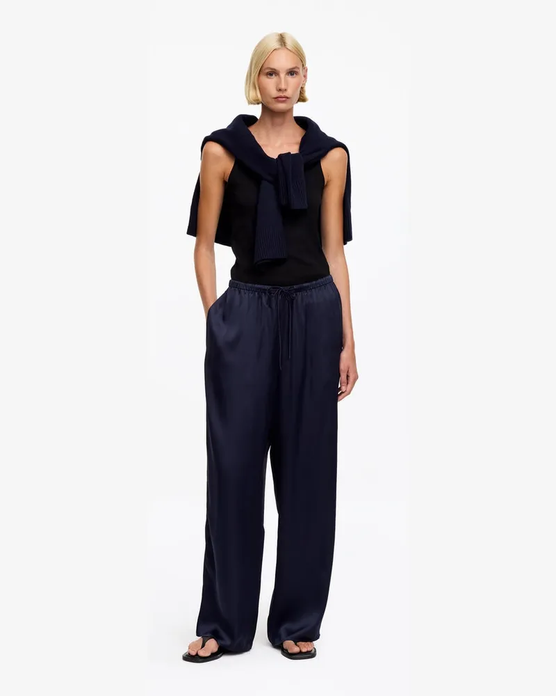 Arket Hose Aus Seidensatin -Blau Blau
