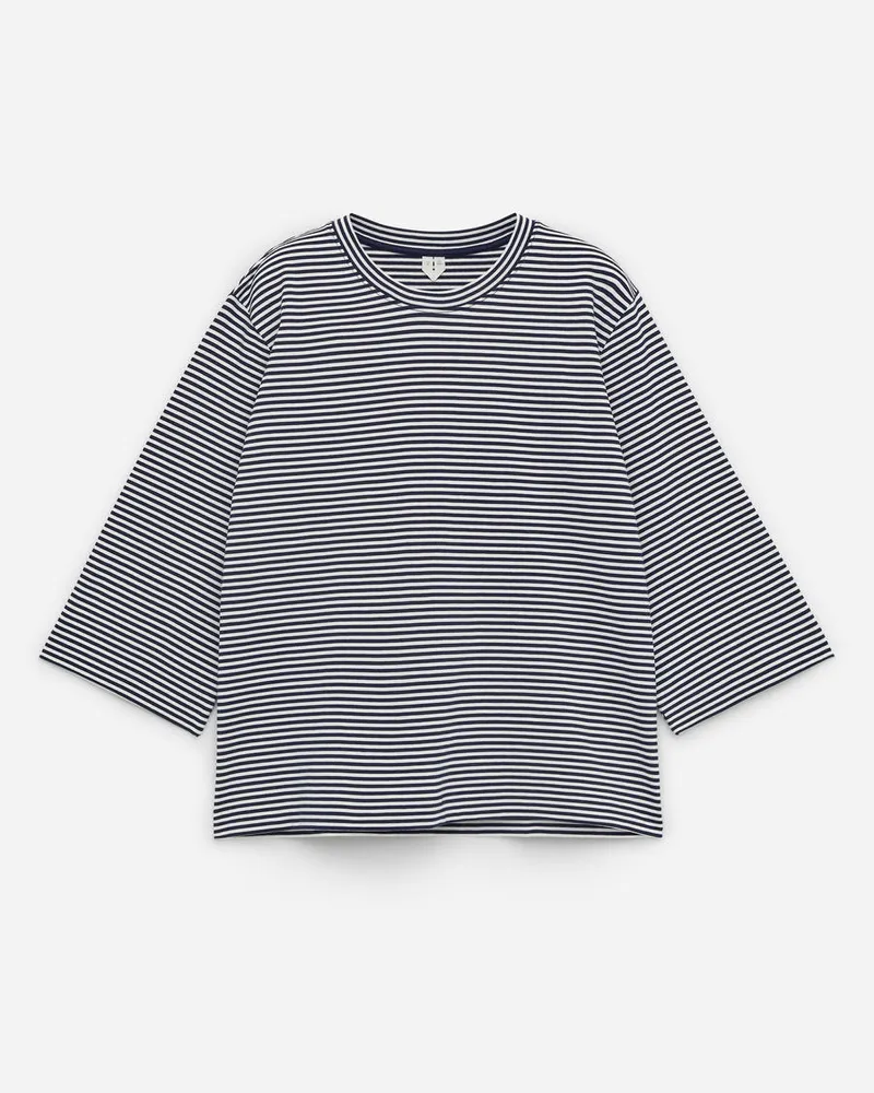 Arket Eira Schweres T-Shirt - Blau|Weiß|Mehrfarbig Dunkelblau