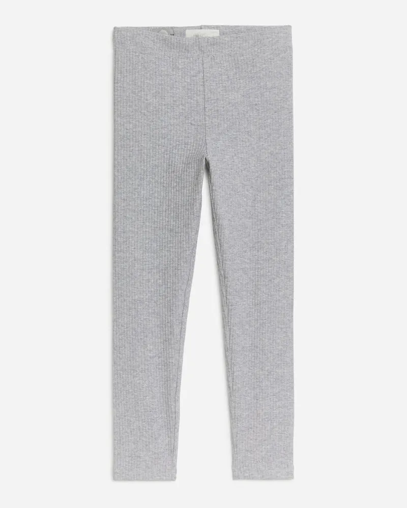 Arket Gerippte Jersey-Leggings - Grau Graumeliert