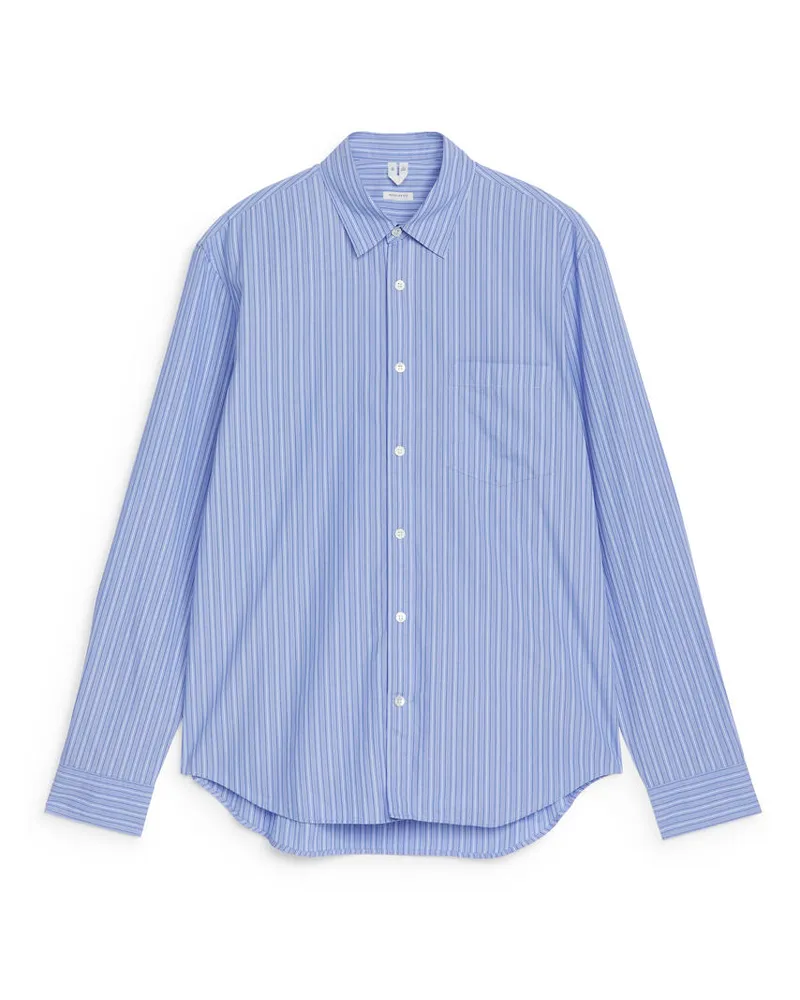 Arket Popeline-Hemd - Blau Blau