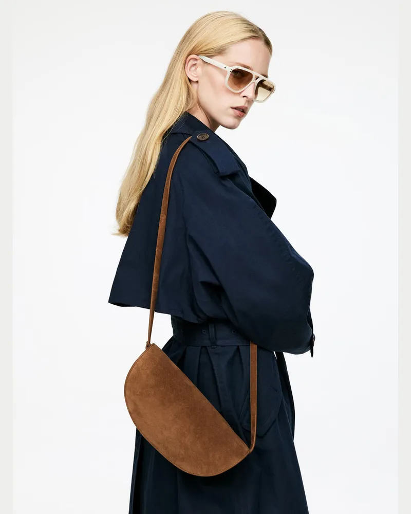 Arket Clutch Aus Veloursleder -Braun Braun