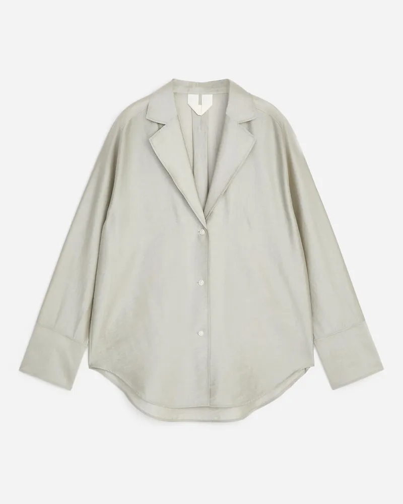 Arket Eleganter Blazer Im Hemden-Stil -Beige Beige