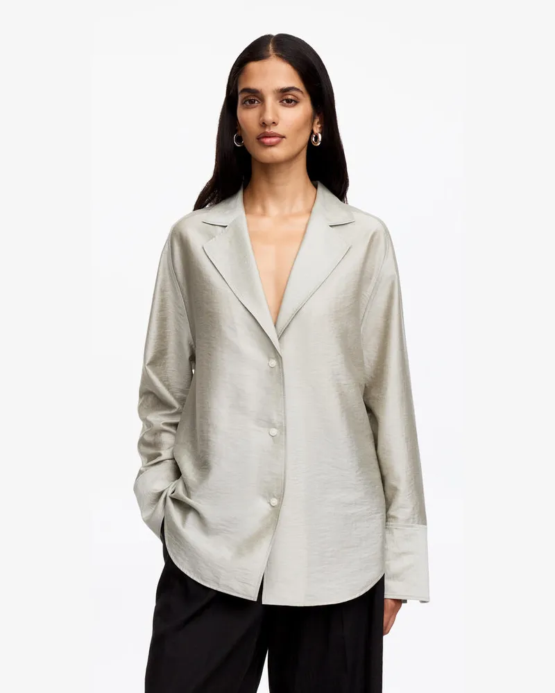 Arket Eleganter Blazer Im Hemden-Stil -Beige Beige