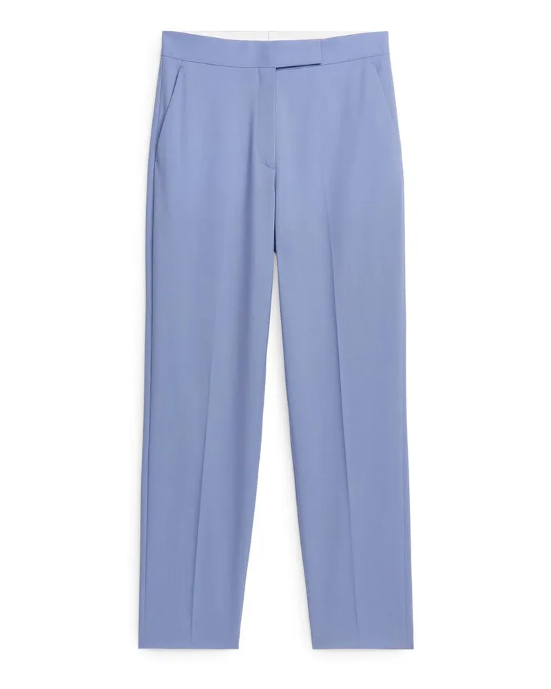 Arket Wollhose In Panamabindung - Blau|Lila Helles