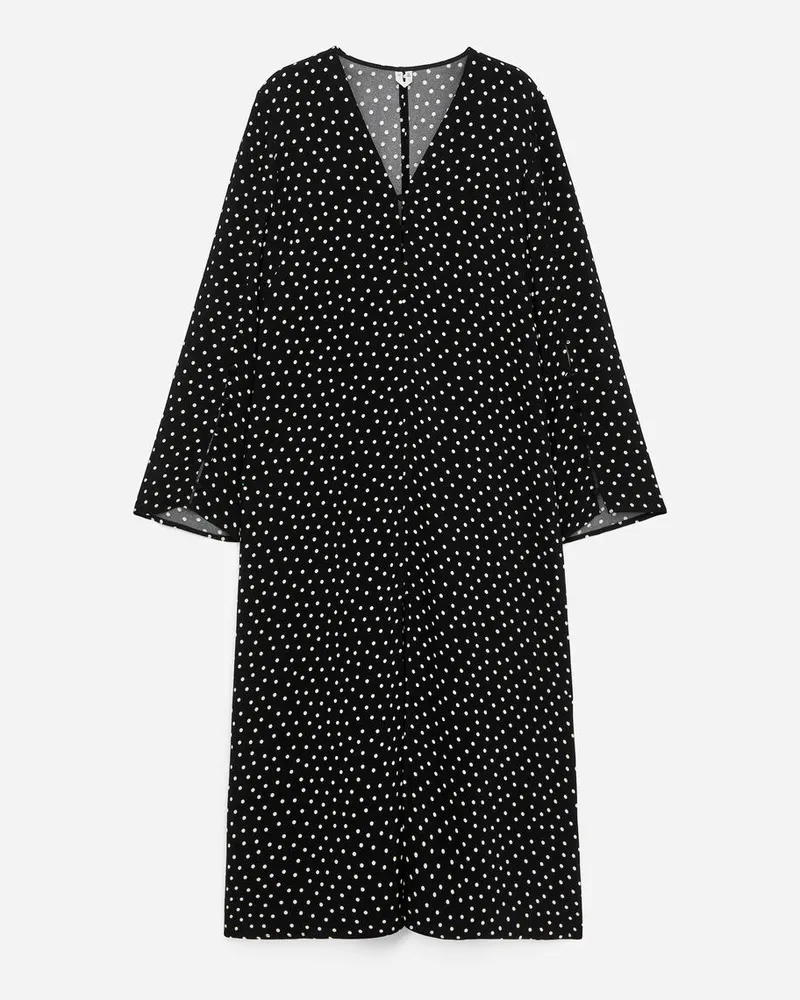 Arket Bedrucktes Maxikleid -Schwarz Schwarz